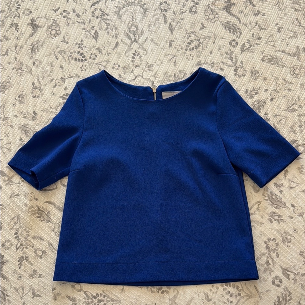 Chic Royal Blue Short Sleeve Top